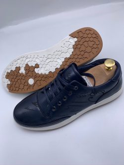 MEN'S LEATHER SNEAKERS BLUE NEW / BOX.